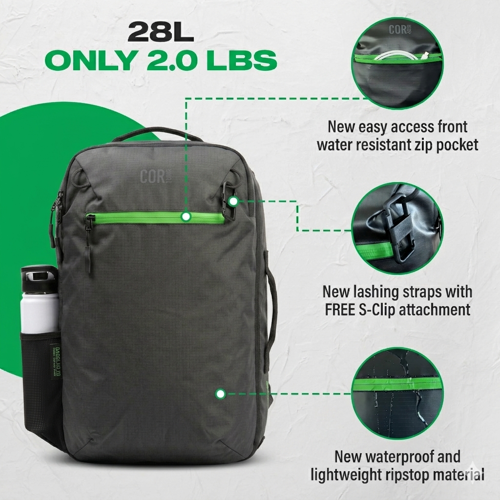 COR Surf Island Hopper 2.0 Travel Backpack — 28L & 34L