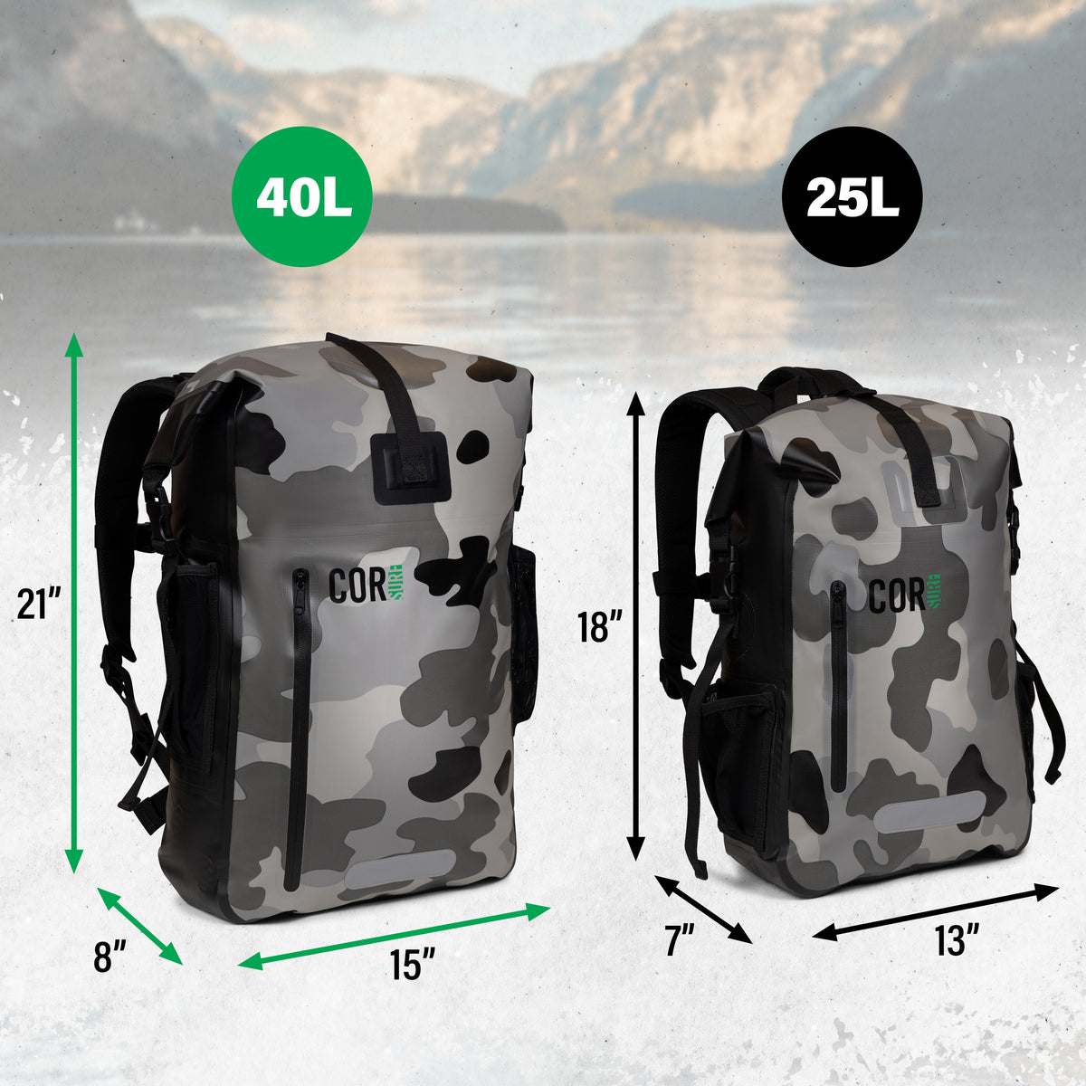 COR Surf 25L Waterproof Dry Backpack with Laptop Sleeve