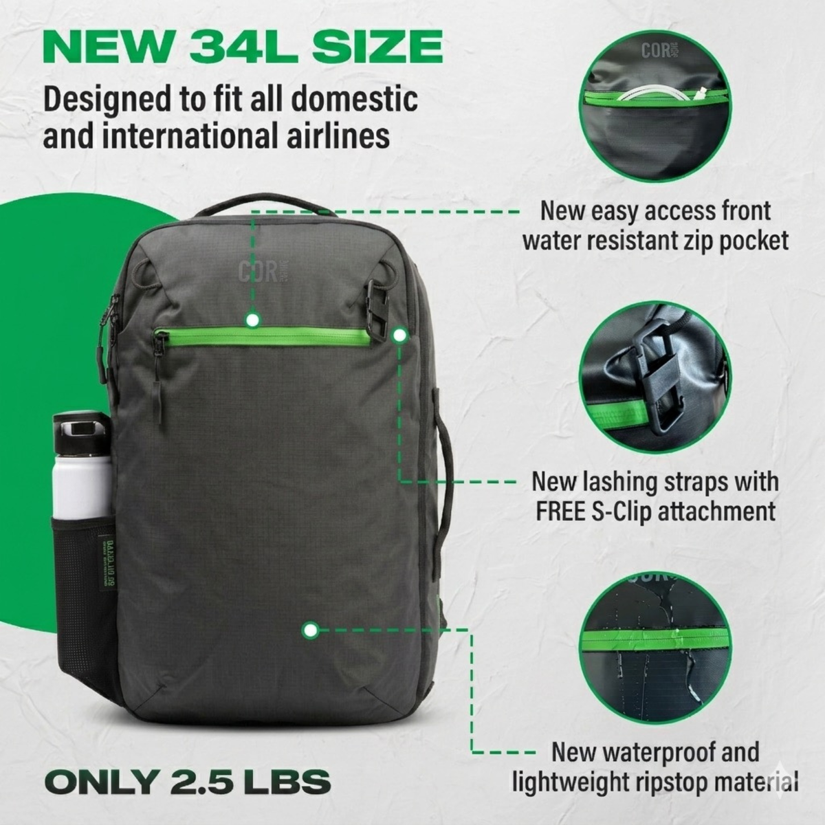 COR Surf Island Hopper 2.0 Travel Backpack — 28L & 34L