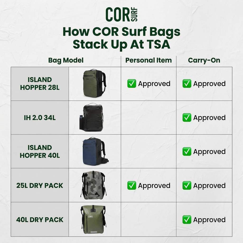 COR Surf Island Hopper 2.0 Travel Backpack — 28L & 34L